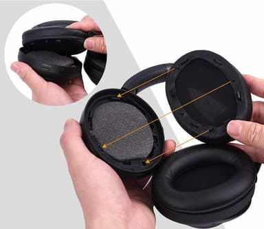 Sony WH-1000XM3 pehmusteet osoitteesta headphoneparts.se - musta