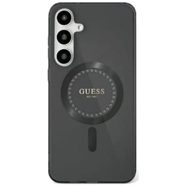 Guess Rhinestone MagSafe kuori Samsung Galaxy S25 - Musta