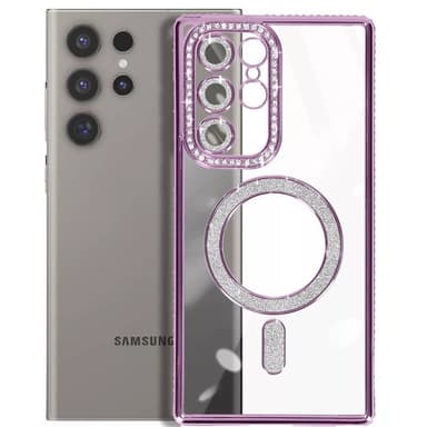 Diamond bling MagSafe kuori Samsung Galaxy S25 Ultra - Purple