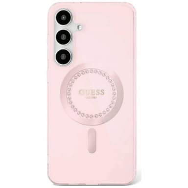 Guess Rhinestone MagSafe kuori Samsung Galaxy S25 - Pink