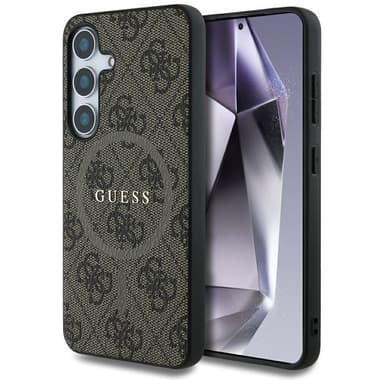 Guess Leather 4G MagSafe kuori Samsung Galaxy S25 - Ruskea