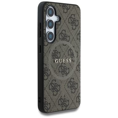 Guess Leather 4G MagSafe kuori Samsung Galaxy S25 - Ruskea