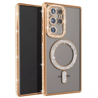 Diamond bling MagSafe kuori Samsung Galaxy S25 Ultra - Gold
