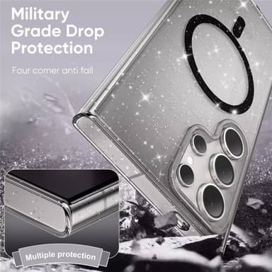 Glitter MagSafe kuori Samsung Galaxy S25 Ultra - Clear