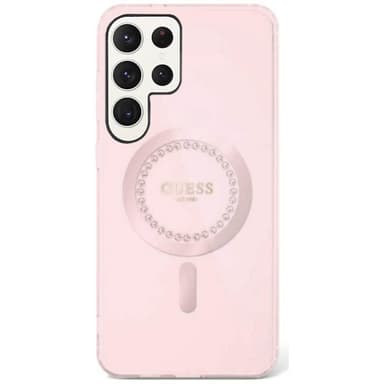 Guess Rhinestone MagSafe kuori Samsung Galaxy S25 Ultra - Pink