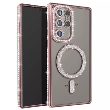 Diamond bling MagSafe kuori Samsung Galaxy S25 Ultra - Pink