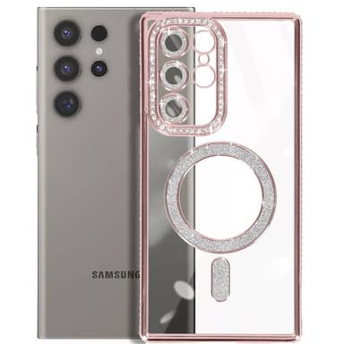 Diamond bling MagSafe kuori Samsung Galaxy S25 Ultra - Pink