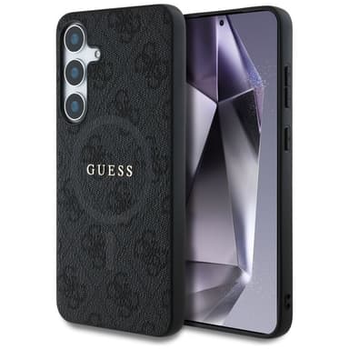 Guess Leather 4G MagSafe kuori Samsung Galaxy S25 - Musta