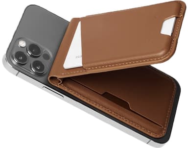 Mujjo MagSafe iPhone korttikotelo (vaaleanruskea)