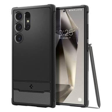 Spigen Rugged Armor kuori Samsung Galaxy S24 Ultra - Musta