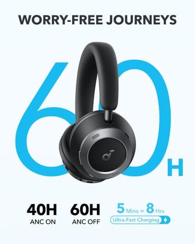 Soundcore Space One Pro langattomat around-ear kuulokkeet (musta)