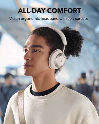 Soundcore Space One Pro langattomat around-ear kuulokkeet (valkoinen)
