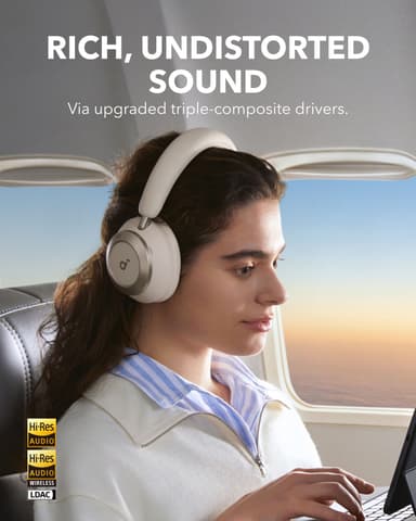 Soundcore Space One Pro langattomat around-ear kuulokkeet (valkoinen)