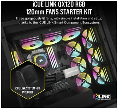 Corsair iCUE LINK OX120 RGB 120 mm PWM tuuletin aloituspakkaus (3 kpl)