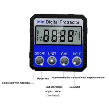 Digitaalinen Kulmamittari vahvalla magneetilla - Lcd-näyttö