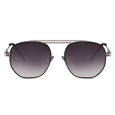 Unisex aviator-aurinkolasit – Kultainen kehys, mustat linssit, 100 % UV-suoja, kierrätetty materiaali