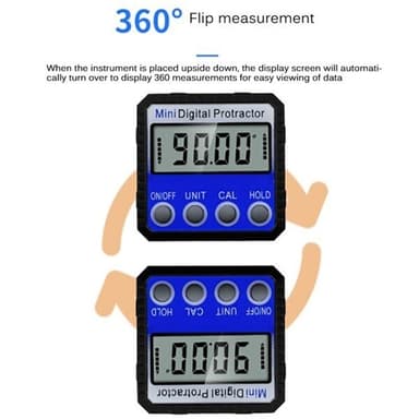 Digitaalinen Kulmamittari vahvalla magneetilla - Lcd-näyttö
