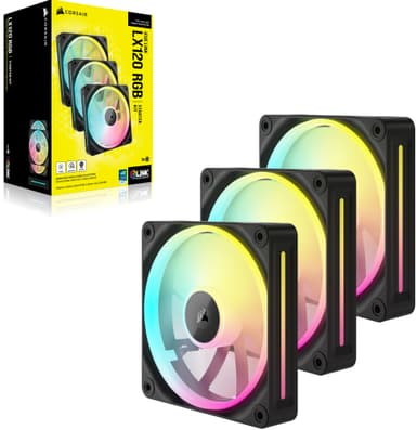 Corsair iCUE LINK LX120 RGB 120 mm PWM tuuletin aloituspakkaus (3 kpl)