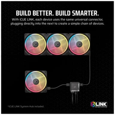 Corsair iCUE LINK LX120 RGB 120 mm PWM tuuletin aloituspakkaus (3 kpl)