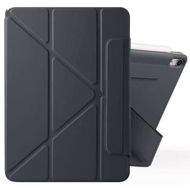 Keinonahkakotelo jalustalla ja magneeteilla iPad Air 11 2024 / Air 2022 10.9 - Svart
