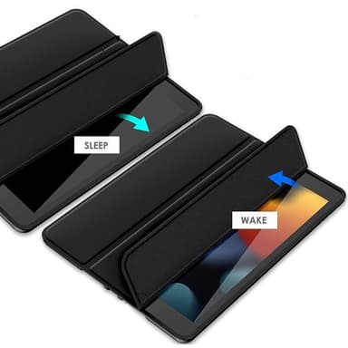 Trifold kotelo jalustalla iPad 10,2"" 2021 -laitteille - musta