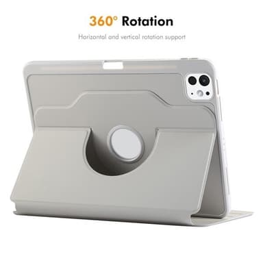 Keinonahkakotelo jalustalla iPad Pro 11 2022 / 2021 / 2020 - harmaa