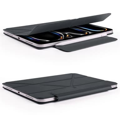 Keinonahkakotelo jalustalla ja magneeteilla iPad Pro 11 2024 - Svart