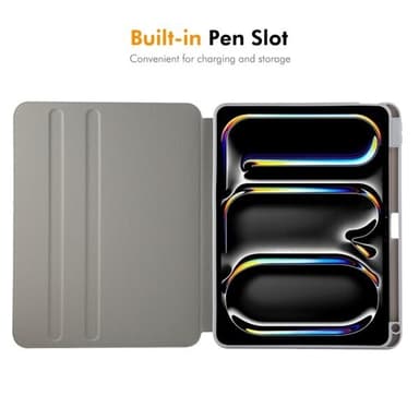 Keinonahkakotelo jalustalla iPad Pro 11 2022 / 2021 / 2020 - harmaa