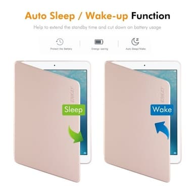Keinonahkainen kotelo jalustalla iPad Air / Air 2 / 9.7 2017 / 2018 - harmaa - harmaa