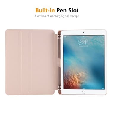 Keinonahkainen kotelo jalustalla iPad Air / Air 2 / 9.7 2017 / 2018 - harmaa - harmaa