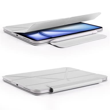 Keinonahkainen kotelo jalustalla ja magneeteilla iPad Air 13 2024 - harmaa