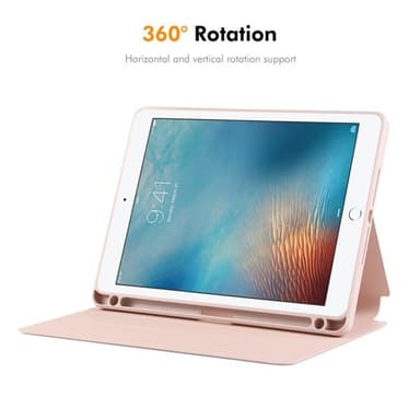 Keinonahkainen kotelo jalustalla iPad Air / Air 2 / 9.7 2017 / 2018 - harmaa - harmaa