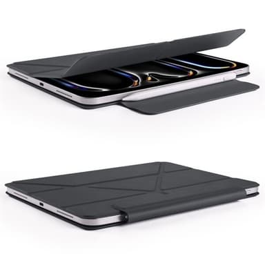 Keinonahkakotelo jalustalla ja magneeteilla iPad Pro 12.9 2022 / 2021 / 2020 - Svart