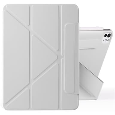 Keinonahkakotelo jalustalla ja magneeteilla iPad Pro 13 2024 - Harmaa