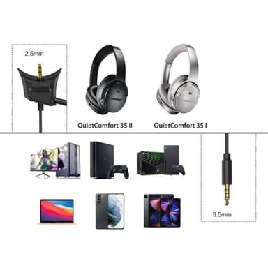 Äänikaapeli kuulokemikrofonille BOSE QC35I/QC35II
