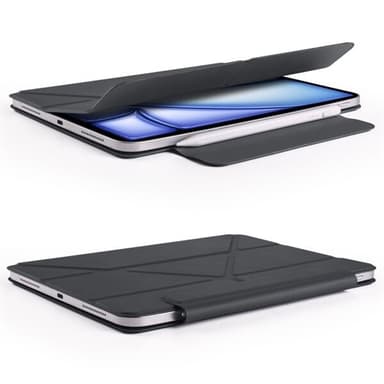 Keinonahkakotelo jalustalla ja magneeteilla iPad Air 13 2024 - Svart