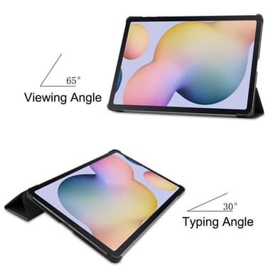 Kolminkertainen teline älykotelo Samsung Galaxy Tab S7 Plus -puhelimelle - musta