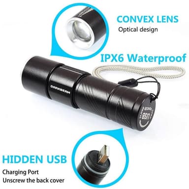 UV-taskulamppu USB ladattava 395nm LED-ultraviolettivalotunnistin
