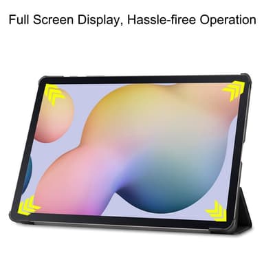 Kolminkertainen teline älykotelo Samsung Galaxy Tab S7 Plus -puhelimelle - musta