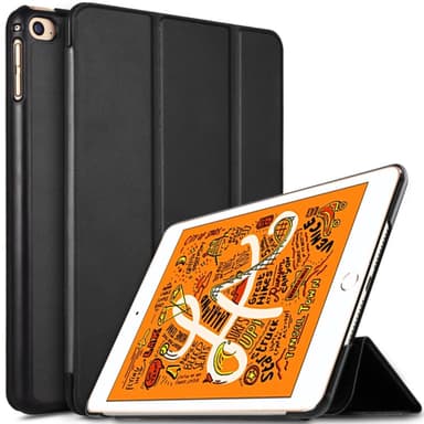 Kolminkertainen teline nahkainen älykotelo iPad minille (2019) 7.9 tuumaa - musta