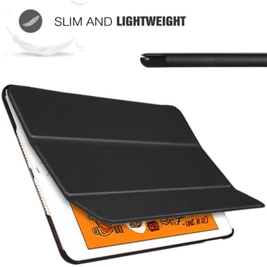 Kolminkertainen teline nahkainen älykotelo iPad minille (2019) 7.9 tuumaa - musta