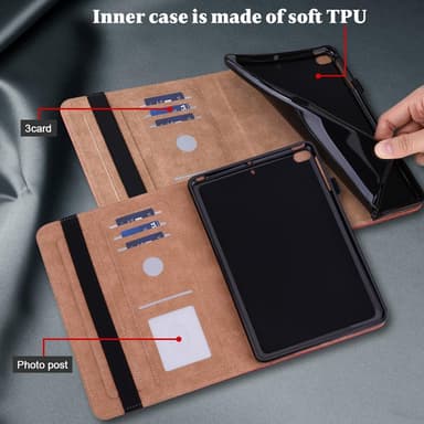 iPadille 10.2 (2021)/(2020)/(2019) Tavallinen PU-nahkainen tabletin kansi