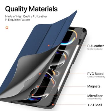 DUX DUCIS Domo iPad Pro 13 (2024) Kolminkertainen jalusta - Blue