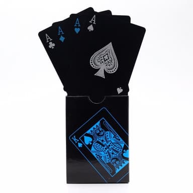 54kpl musta muovi PVC-pokeri vedenpitävät pelikortit - musta