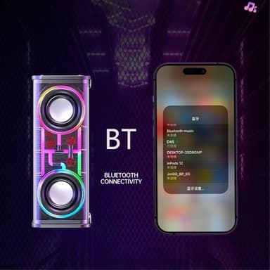 Bluetooth-kaksoissarvikaiutin RGB-kevyt subwoofer-musiikkisoitin