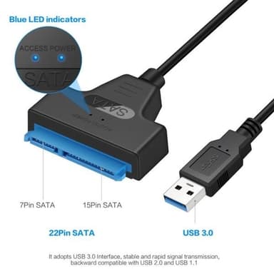 Nopea SATA- ja USB 3.0 -sovitinkaapeli