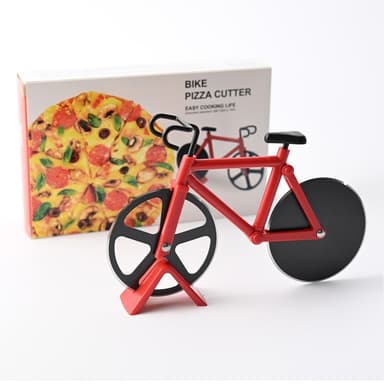 Polkupyörän muotoinen Pizza-leikkuri keittiötyökalu PP + Ruostumaton teräs Pizza-leikkaustyökalu - Keltainen