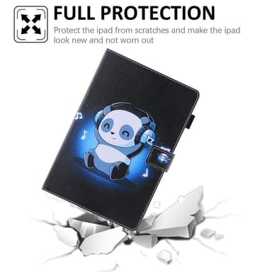 iPad 10.9 (2022) -tablettikotelon kansi taitettava jalusta - Panda/Musiikki