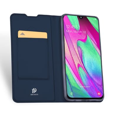 Samsung Galaxy A40 DUX DUCIS Skin Pro -sarjan teline kääntökotelo - tummansininen