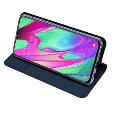 Samsung Galaxy A40 DUX DUCIS Skin Pro -sarjan teline kääntökotelo - tummansininen